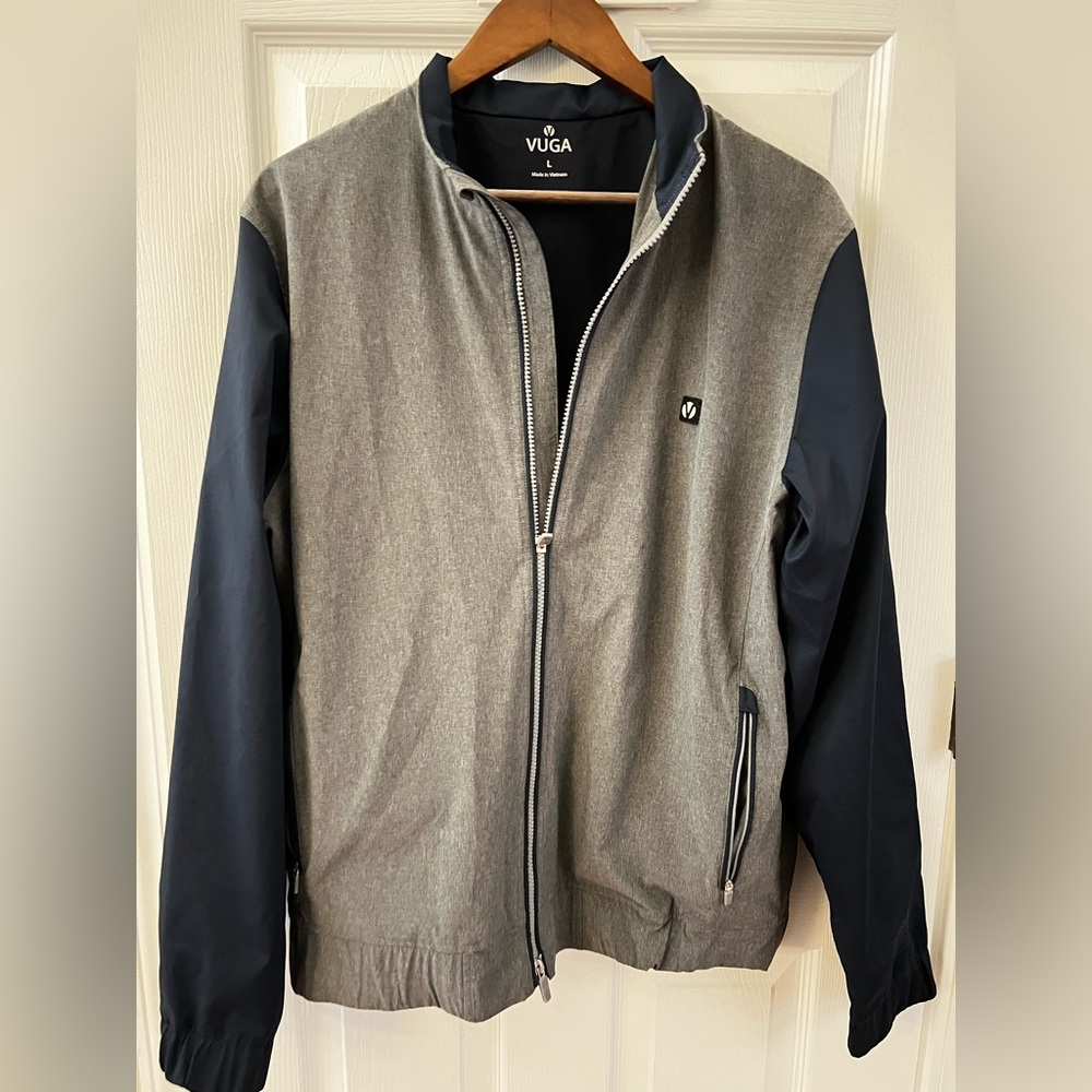 VUGA BLUE AND GREY ZIP UP JACKET SIZE LARGE